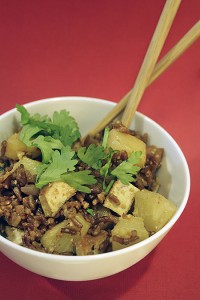 Bhutanese Pineapple Rice with Tofu