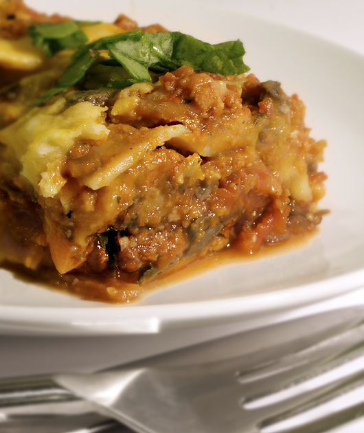 Vegan Lasagna with Pumpkin Bechamel Sauce