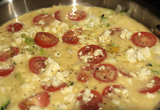 Leek, Zucchini and Tomato Frittata