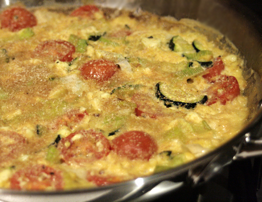 Leek, Zucchini and Tomato Frittata