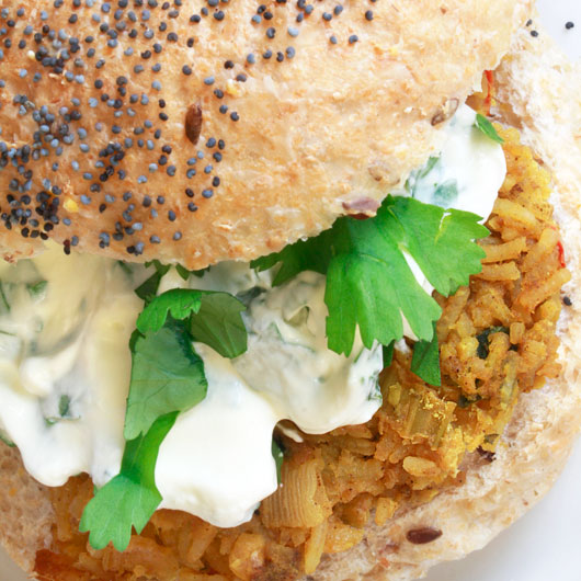 Curried Red Lentil Burgers