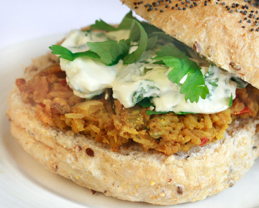 Curried Red Lentil Burgers