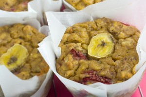 Banana & Strawberry Breakfast Muffins