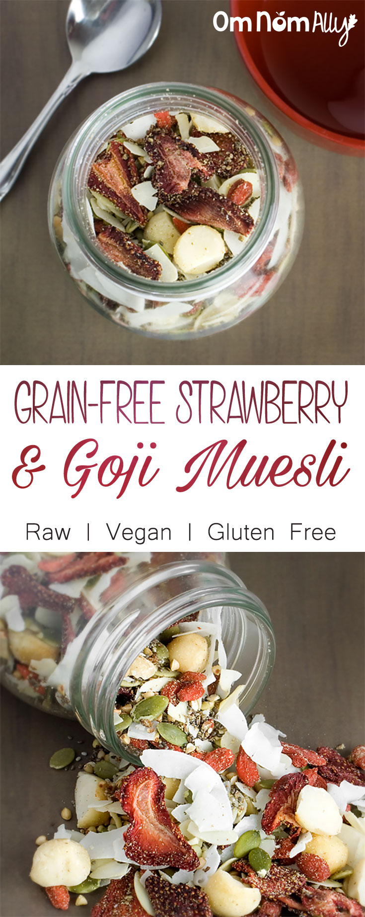 Grain-Free Strawberry & Goji Muesli - Raw, Vegan and Gluten Free