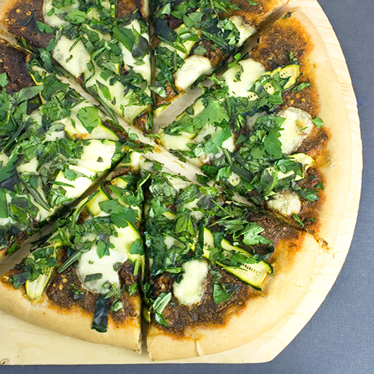 Zucchini, Harissa & Herb Pizza