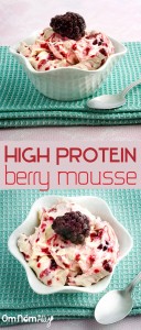 High Protein Berry Mousse @OmNomAlly made with protein-rich cottage cheese and your favourite fresh or frozen berries!