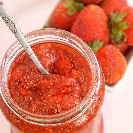 Cheater's Chia Strawberry Jam @OmNomAlly