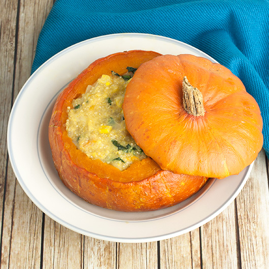 Om Nom Ally - Cheese Corn & Quinoa Stuffed Pumpkin