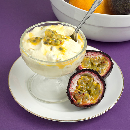 High Protein Orange & Passionfruit Mousse | Om Nom Ally