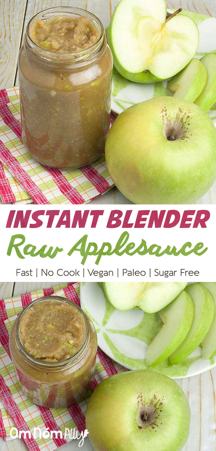 Instant Raw Applesauce @OmNomAlly - Vegan Paleo Sugar-free No Coo