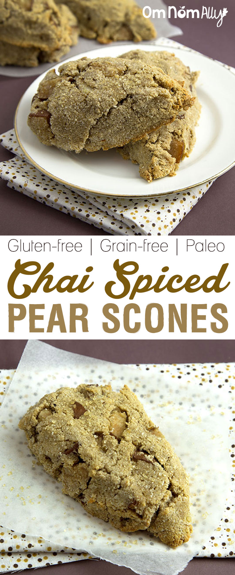 Grain-Free & Paleo Chai Spiced Pear Scones