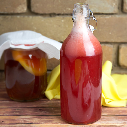 Raspberry Fermented Kombucha Soda - Om Nom Ally