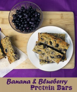 Banana & Blueberry Oatmeal Protein Bars @OmNomAlly - Save your money and eat these protein-rich, nutrient-dense protein bars to fuel you up after a workout or tide you over during the mid-morning/afternoon energy slumps.