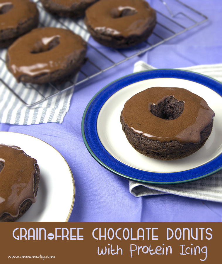 Grain-free Chocolate Donuts with Protein Icing | Om Nom Ally