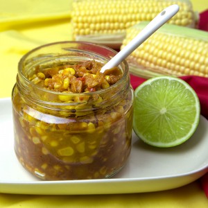 Chilli-Lime Corn Relish + Curried Red Lentil Crackers | Om Nom Ally