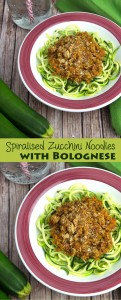 Spiralised Zucchini Noodles with Bolognese @OmNomAlly