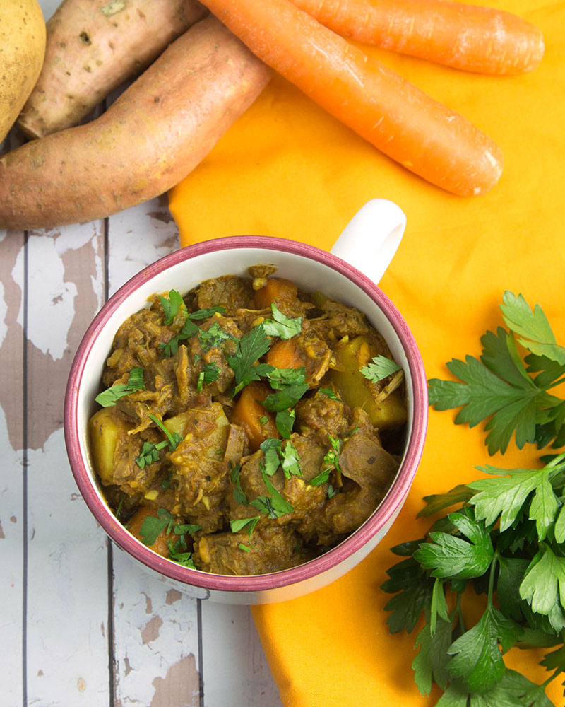 Tangy Slow Cooker Beef Stew with Root Veg @OmNomAlly