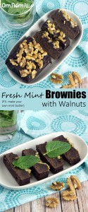 Fresh Mint Cacao Brownies with Walnuts @OmNomAlly-