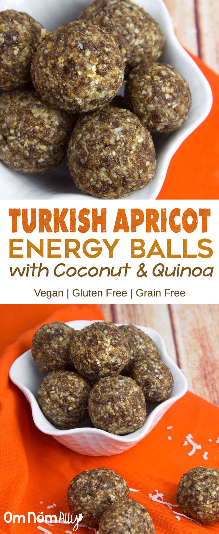 Turkish Apricot Energy Balls with Coconut & Quinoa - Vegan, High Fibre  and Grain Free!