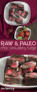 Paleo & Raw Choc Strawberry Fudge @OmNomAlly