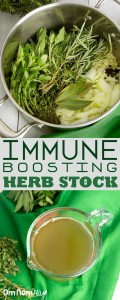 Immune Boosting Garden Herb Stock @OmNomAlly Make this Garden Herb Stock for a flavourful meal base with the extra benefits of antibacterial, anti-inflammatory, and immune boosting actions.