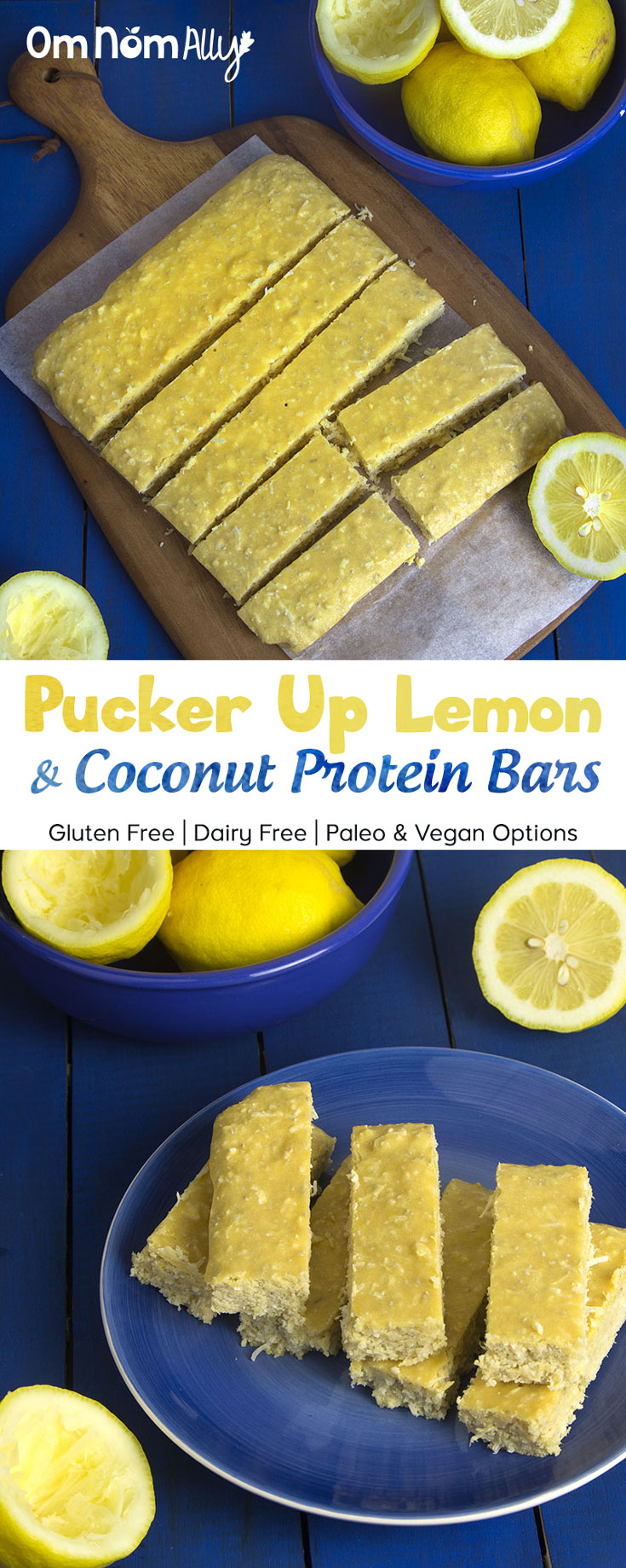 Pucker Up Lemon Protein Bars @OmNomAlly