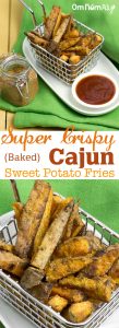 Super Crispy (Baked) Cajun Sweet Potato Fries @OmNomAlly Vegan, Paleo & Gluten-Free!