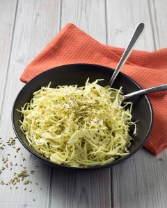 Low Carb Green Cabbage & Fennel Coleslaw - This fast low carb slaw is gluten-free, dairy-free and paleo, with the gut healing benefits of raw apple cider vinegar.