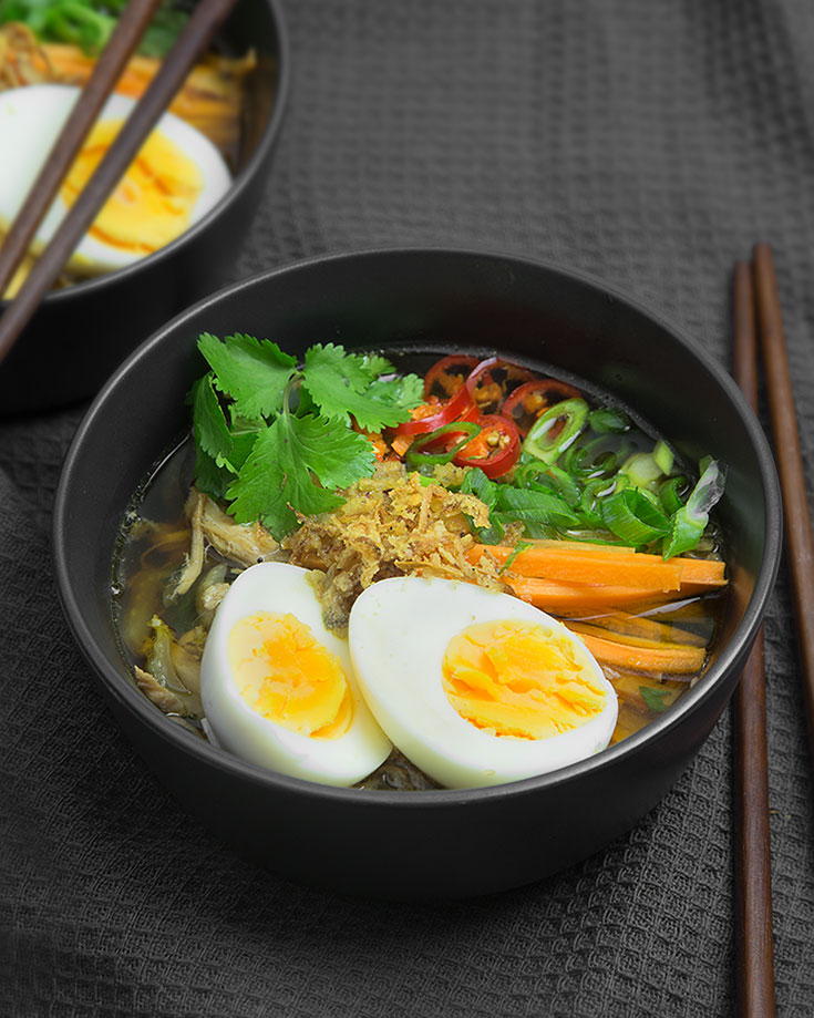 Slow Cooker (Paleo) Pork Noodle Soup with Spiralised Daikon Noodles @OmNomAlly #Glutenfree #Paleo #Low Carb. This slow cooker soup pork and noodle is a joy to come home too after a long day and a pleasure to eat due to it’s slippery, gelatinous mouth-feel and aromatic spices